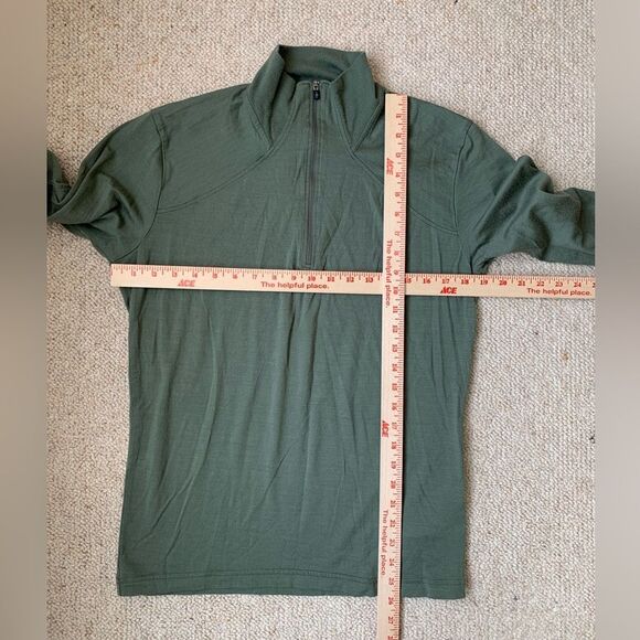 Smartwool Quarter Zip Sage Green Merino Wool Pullover sz Small PWM1 - Picture 6 of 8